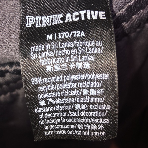 PINK active wear jogger pants sweatpants size medium gray/white workout sports - Picture 8 of 8